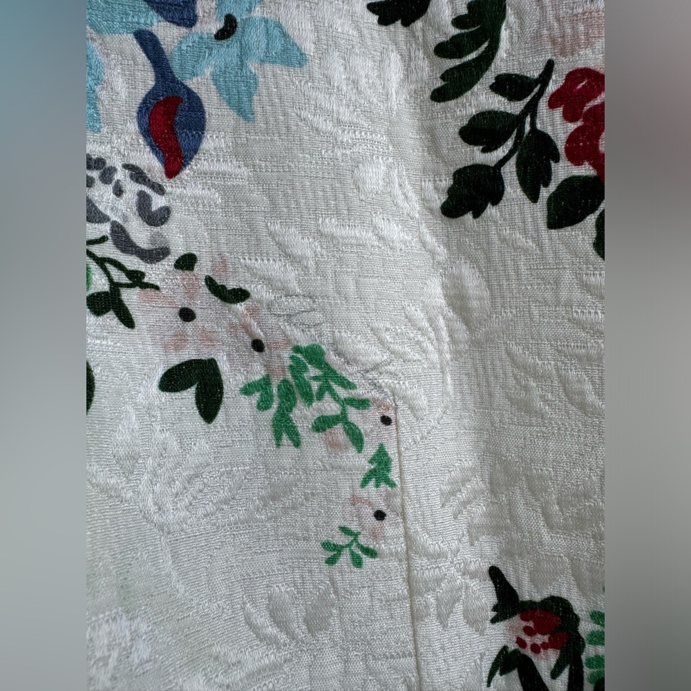 Adam Lippes Eloise Floral Matelassé Fit & Flare Midi Dress White Short Sleeves 2 - Picture 12 of 16